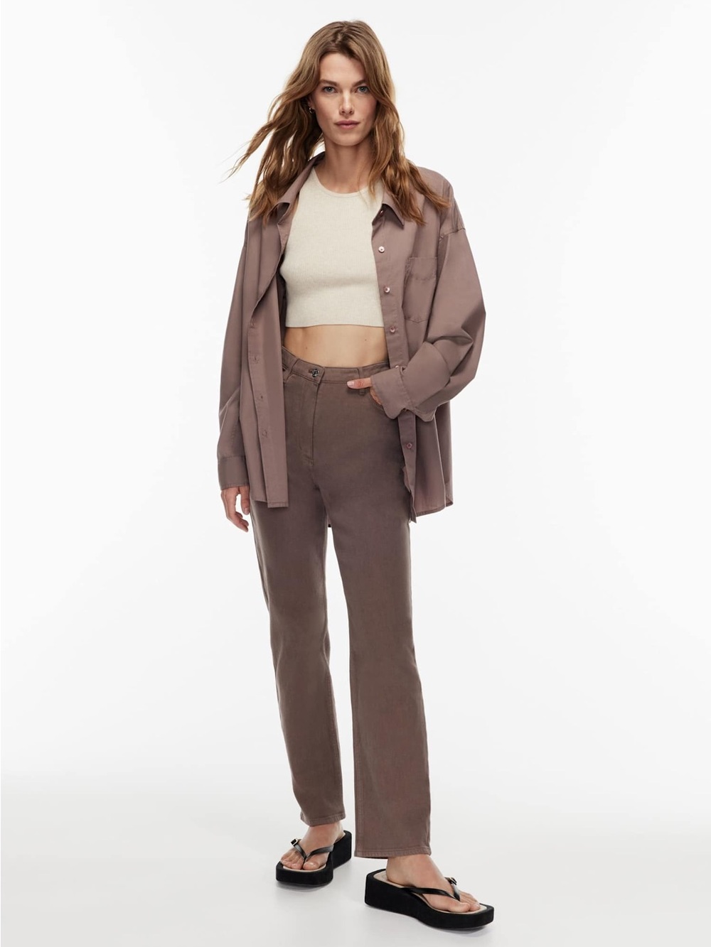 Aritzia Wilfred Free The Melina Pant in Deep Taupe in Size 00